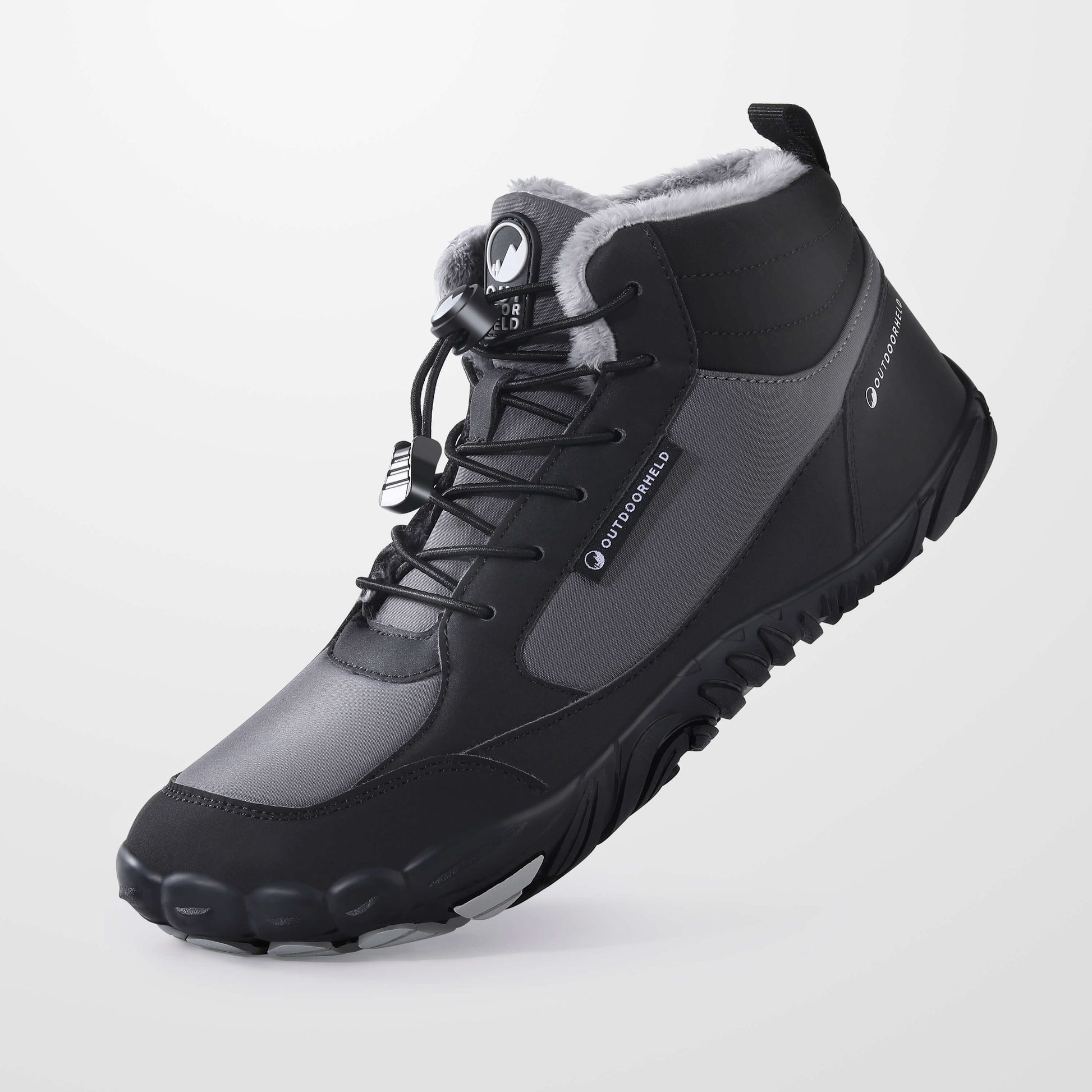 Women's warm lace-up barefoot winter boots