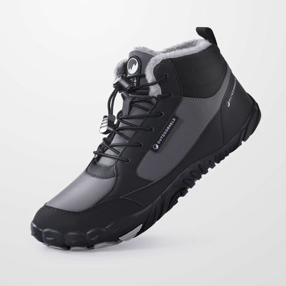 Women's warm lace-up barefoot winter boots
