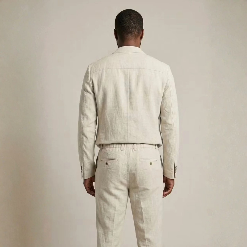 Linen Set | Blazer & Wide-Leg Trousers Two-Piece