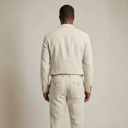 Linen Set | Blazer & Wide-Leg Trousers Two-Piece
