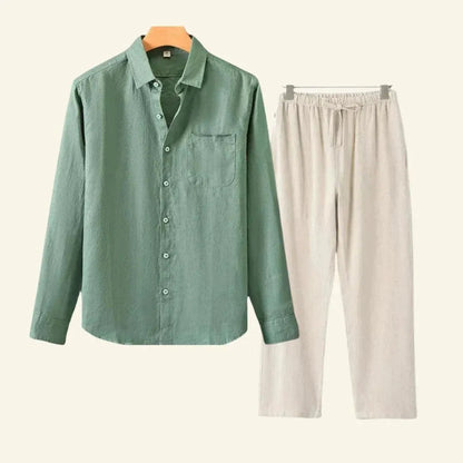Men's Linen Set | Shirt & Trousers Two-Piece Co-ord