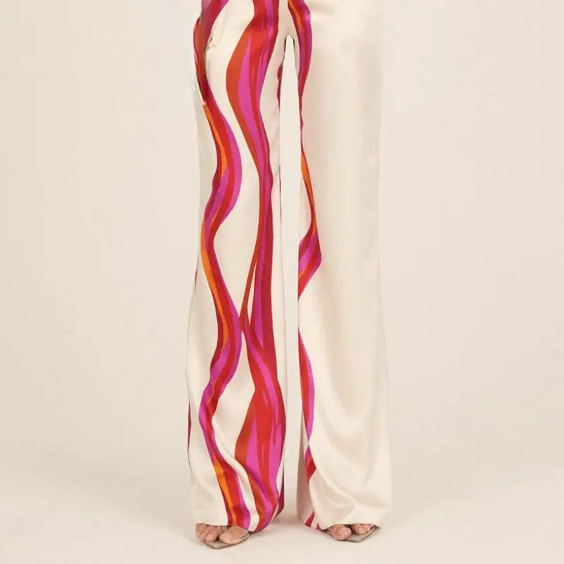 Linen Off-Shoulder Set | Top & Wide Leg Trousers