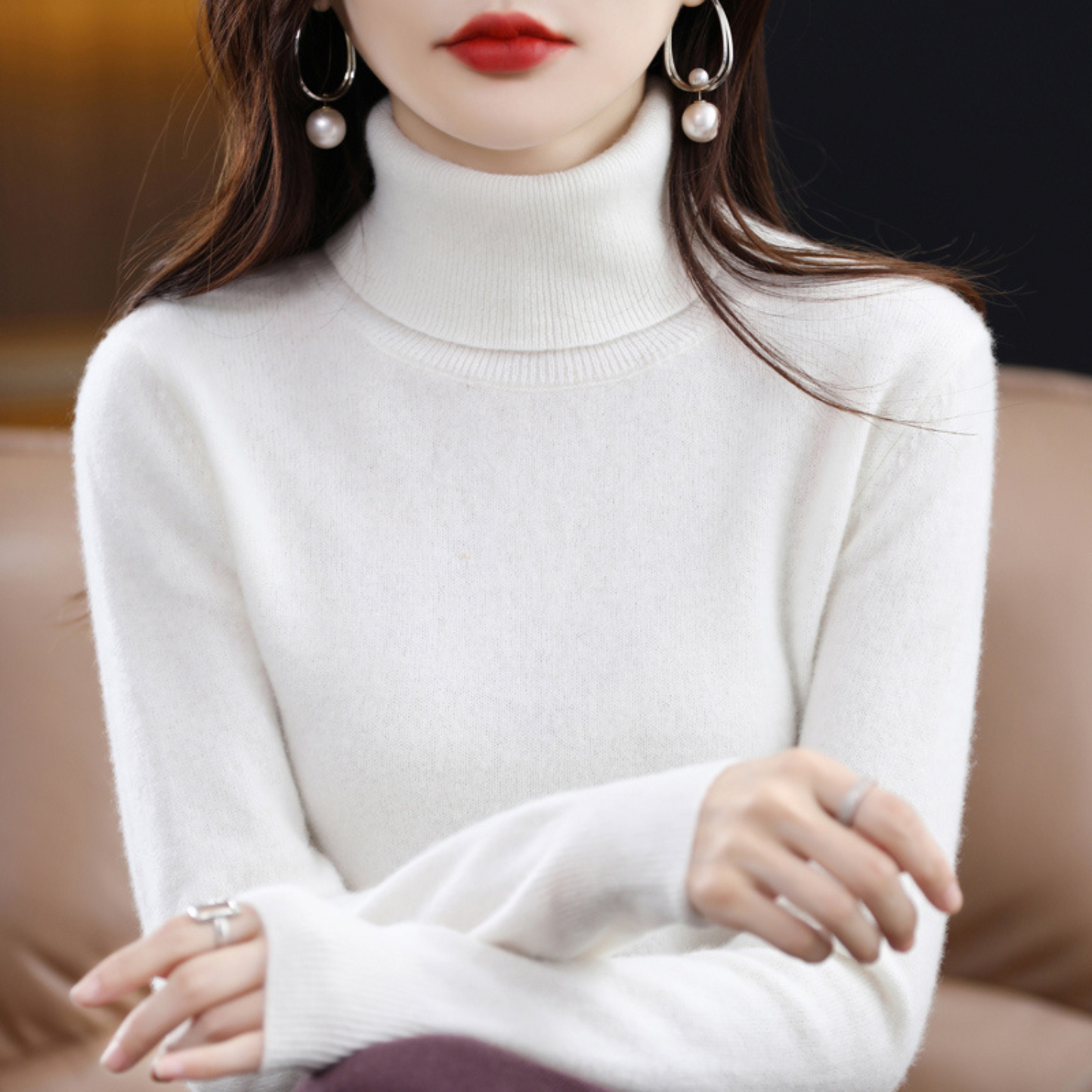 Roll-Neck Cashmere-Blend Jumper