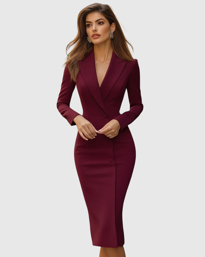 Tailored Midi Dress | Bodycon Blazer-Style Dress