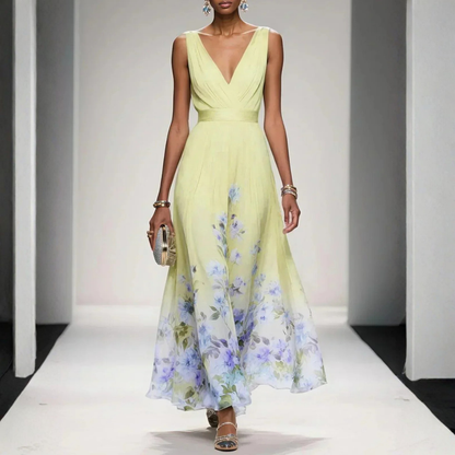 Maxi Dress | Floral V-Neck Wedding Guest Dress