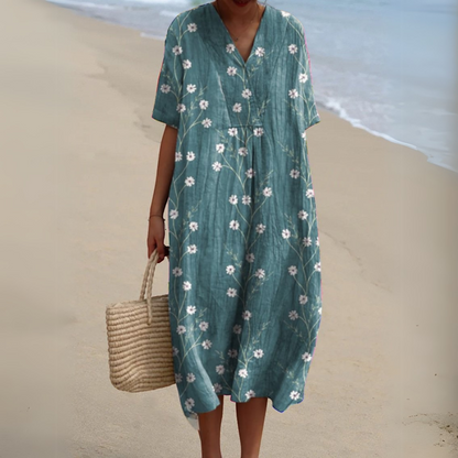 Summer Dress | Floral V-Neck Flowing Dress