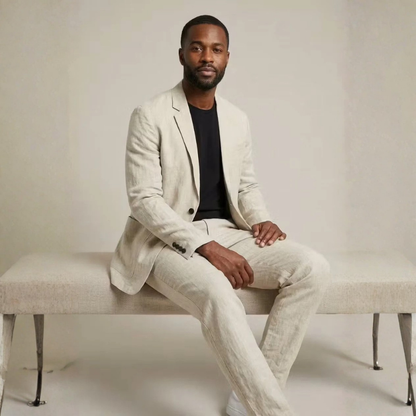 Linen Set | Blazer & Wide-Leg Trousers Two-Piece