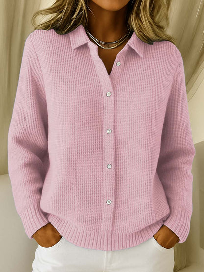 Sweater | Collared Button-Front Knit Jumper