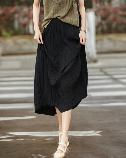 Women's Skirt | Pleated Midi Skirt