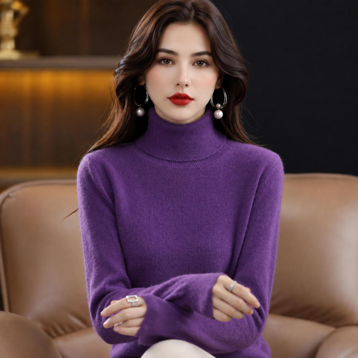 Roll-Neck Cashmere-Blend Jumper