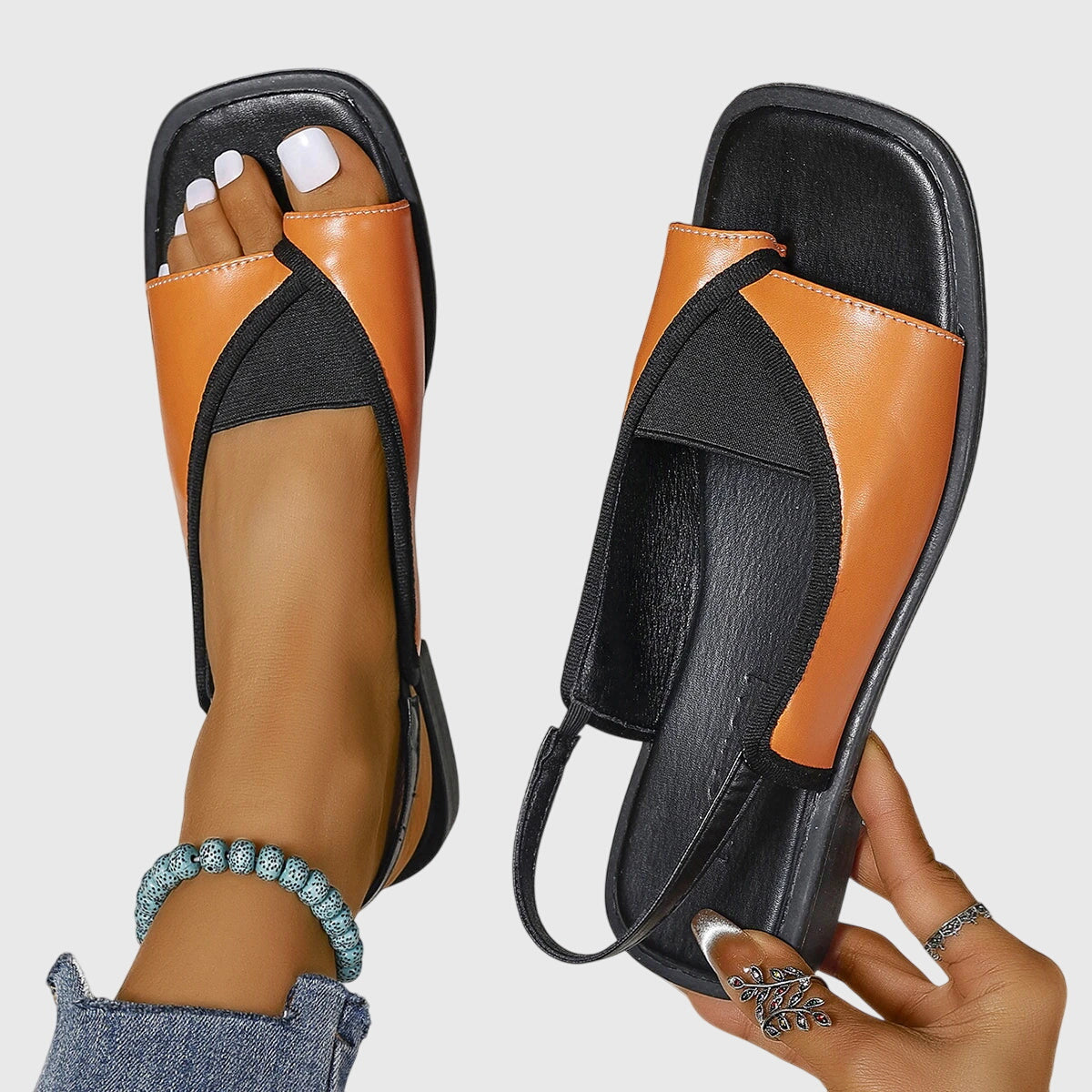 Women's Sandals | Square-Toe Slip-On Flat Sandals