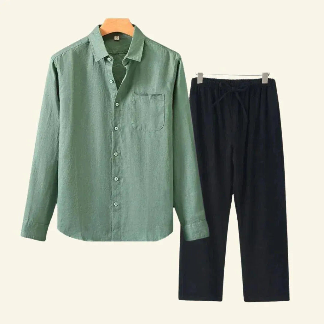 Men's Linen Set | Shirt & Trousers Two-Piece Co-ord