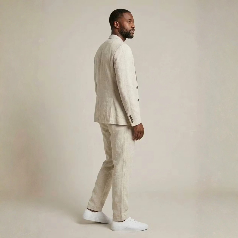 Linen Set | Blazer & Wide-Leg Trousers Two-Piece