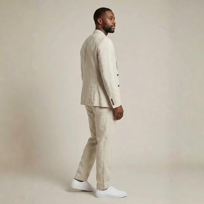 Linen Set | Blazer & Wide-Leg Trousers Two-Piece