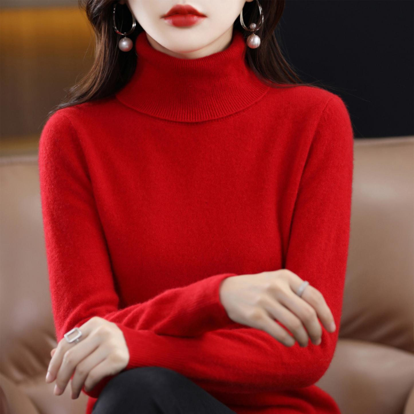 Roll-Neck Cashmere-Blend Jumper