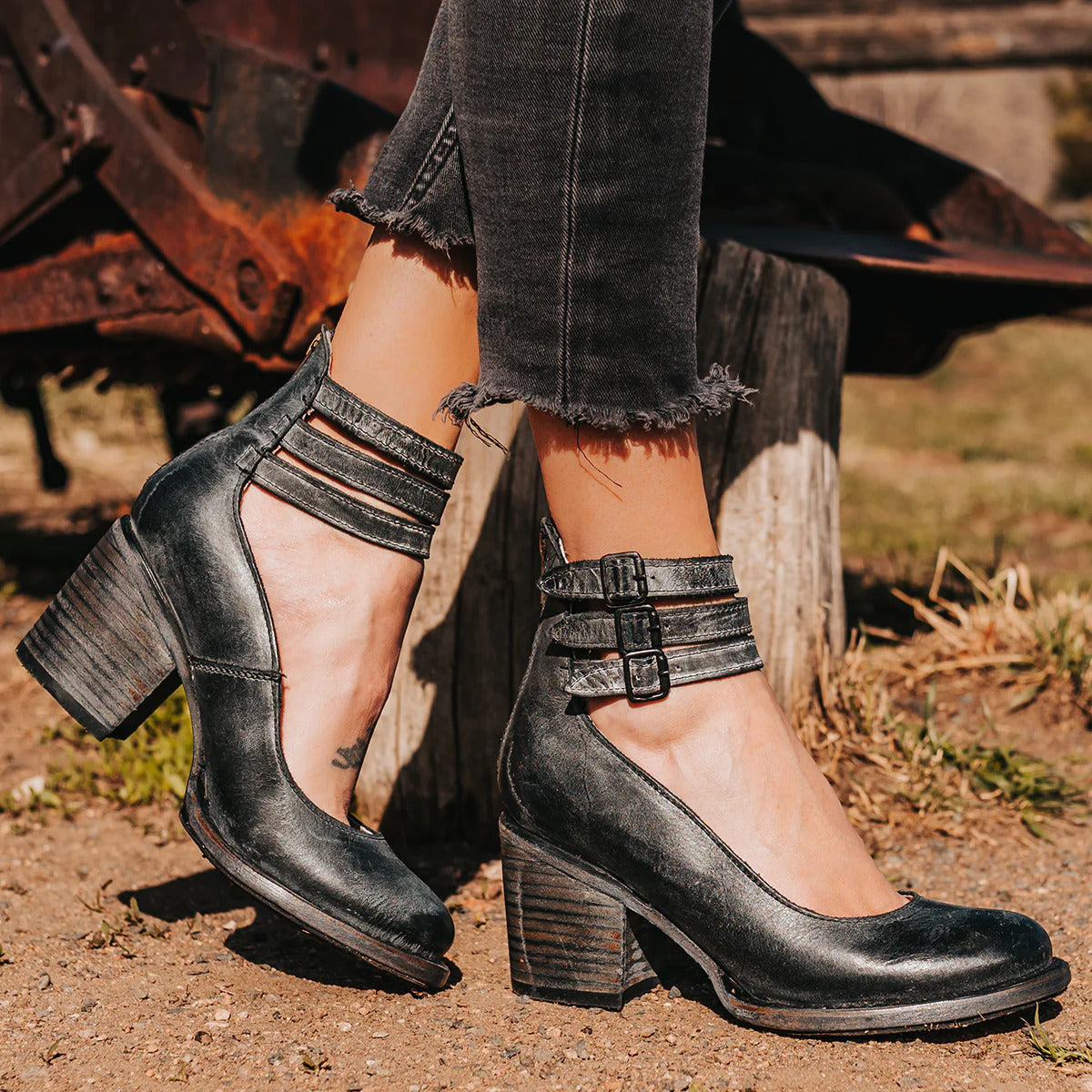 Orthopedic Ankle Boots | Strappy Block Heel Boots