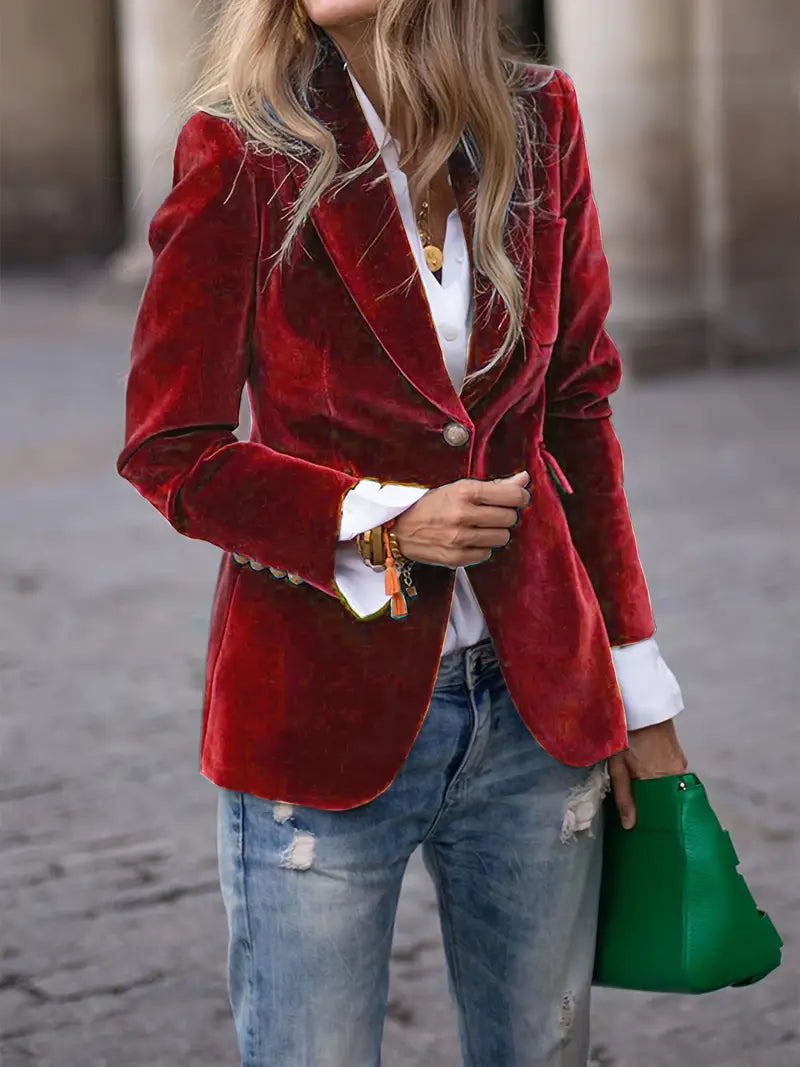 Blazer | Notched Lapel Single-Button Blazer