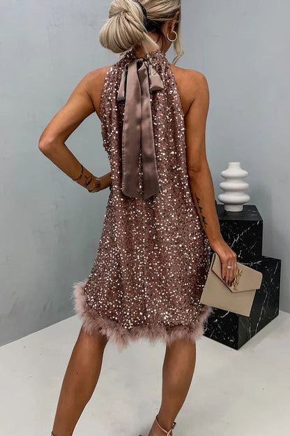 Women's Dress | Halter-Neck Cut-Out Mini Dress