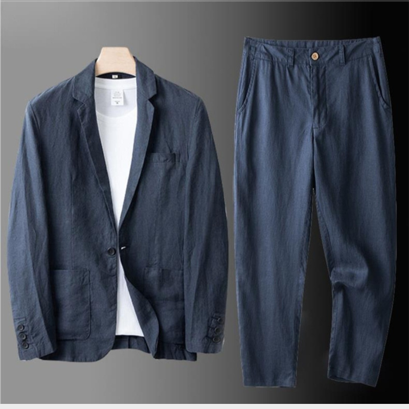 Linen Set | Blazer & Wide-Leg Trousers Two-Piece