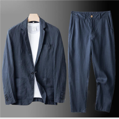 Linen Set | Blazer & Wide-Leg Trousers Two-Piece