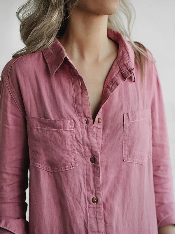 Cotton Jumpsuit | Long Sleeve Button-Front One-Piece