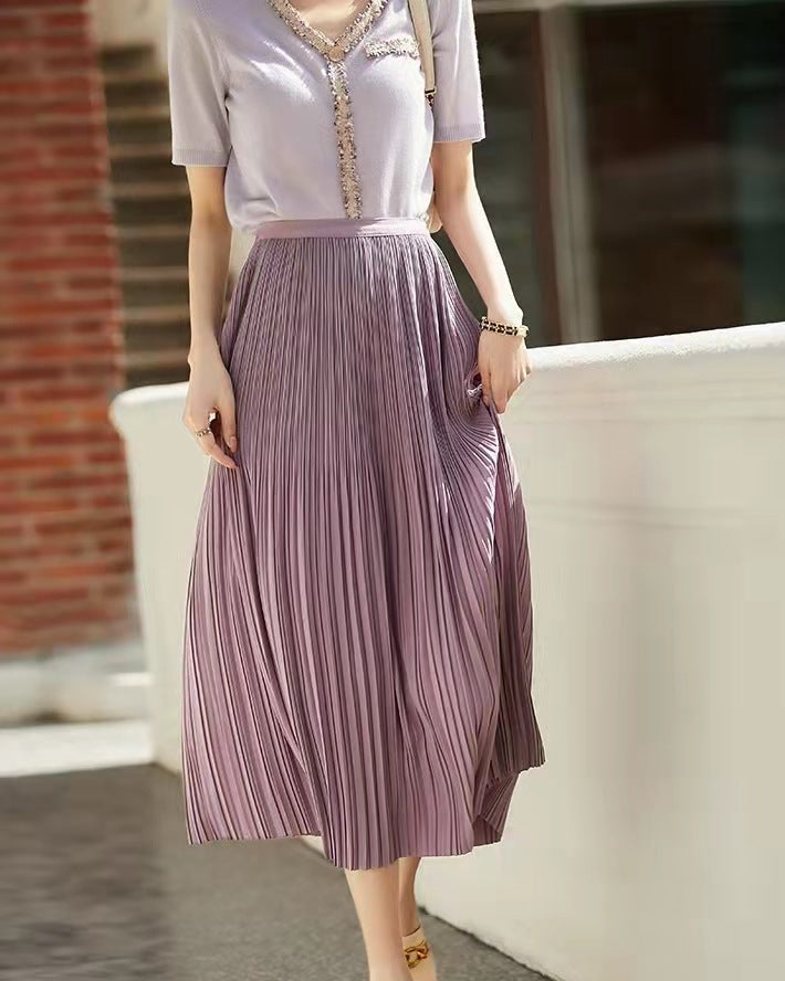 Women's Skirt | Pleated Midi Skirt
