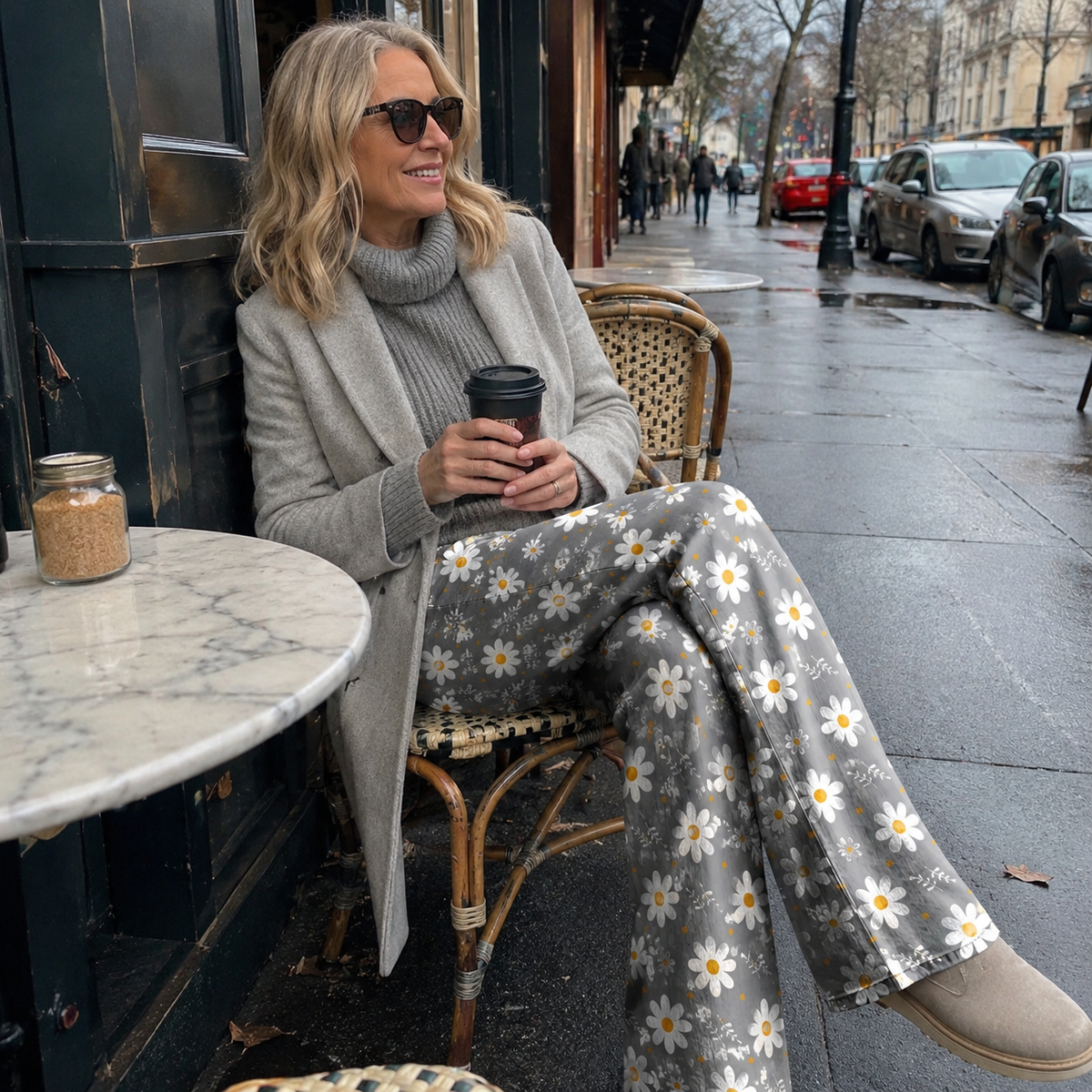 High Waist Wide Leg Jeans | Bold Floral Denim