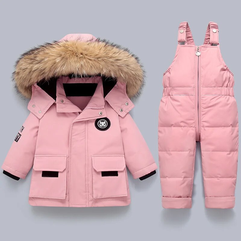 Kids' Winter Set | Padded Coat & Overall Snowsuit Set