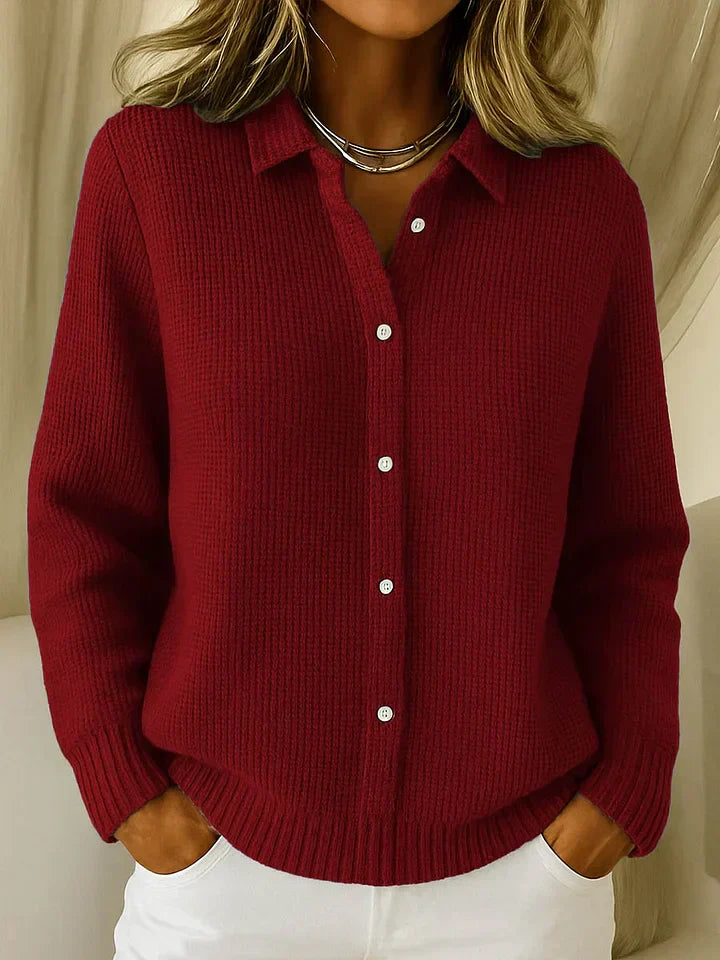 Longline Button-Front Knit Cardigan