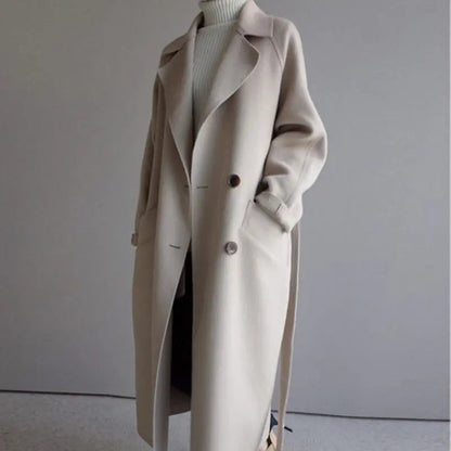 Women's long classic wool winter coat