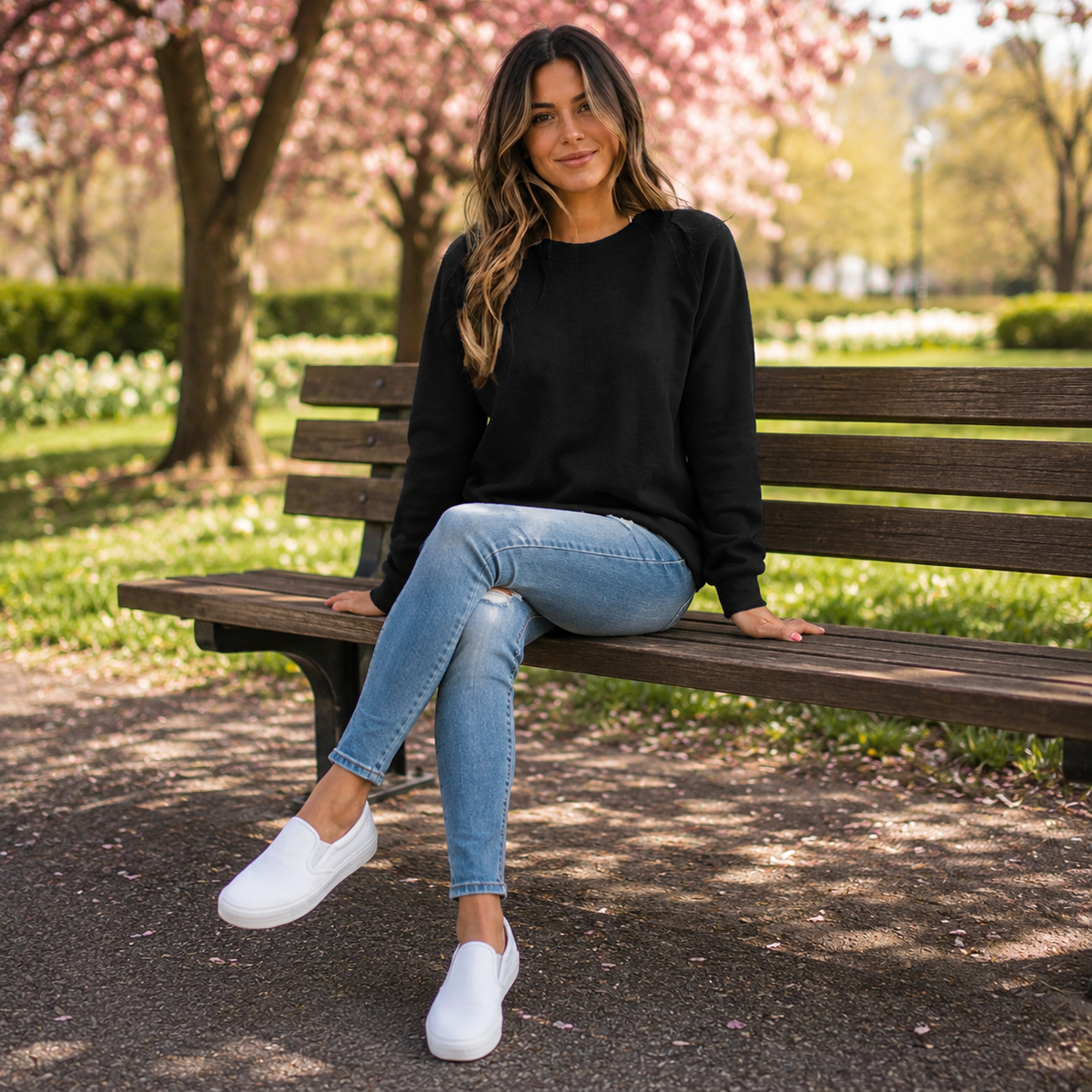 Crew Neck Sweatshirt | Relaxed Fit Cotton Pullover