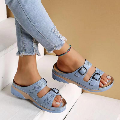 Women's Sandals | Buckle-Strap Comfort Mule Sandals