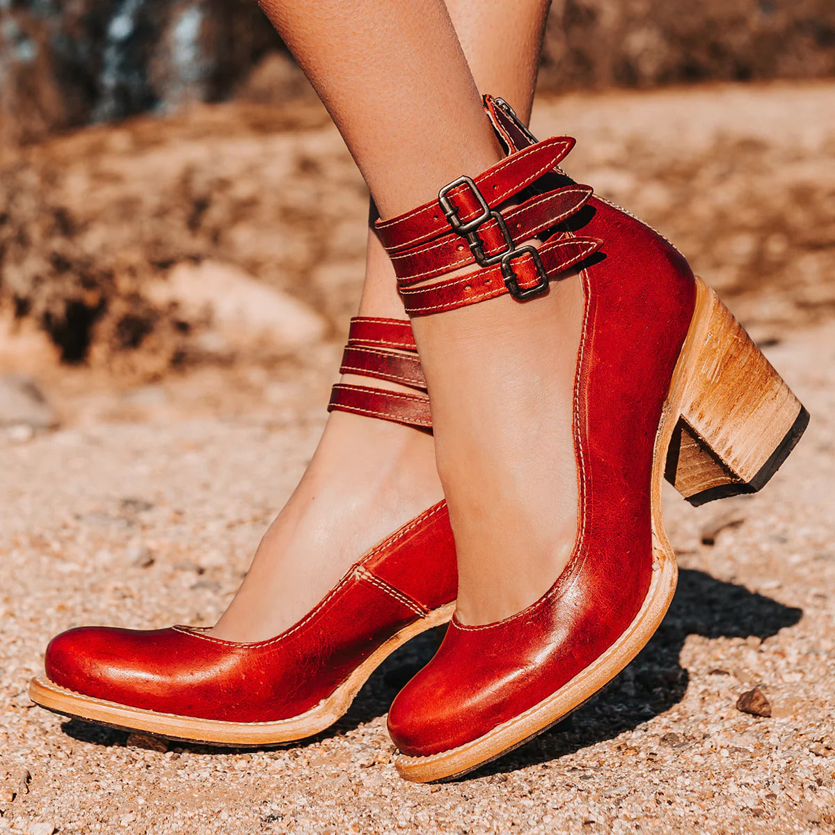 Orthopedic Ankle Boots | Strappy Block Heel Boots