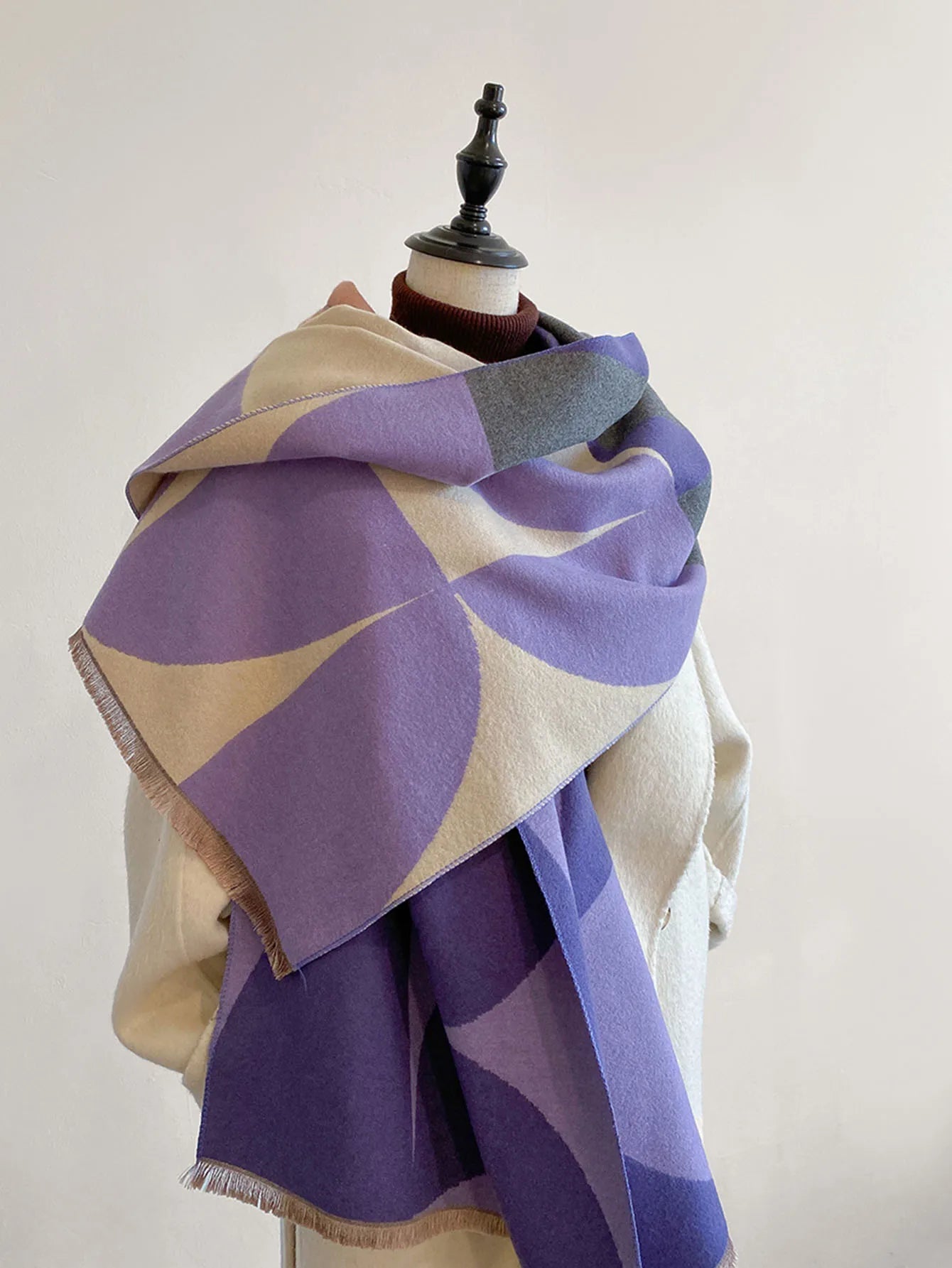 Women's reversible cashmere scarf