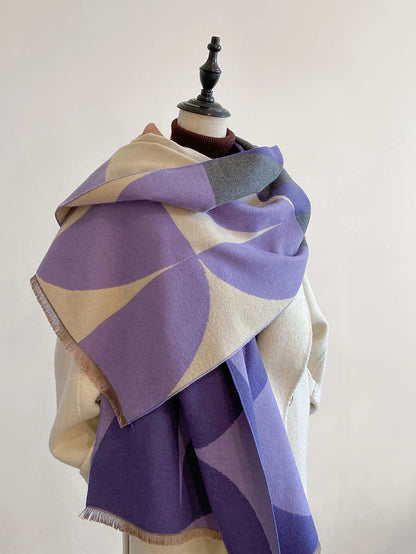 Women's reversible cashmere scarf