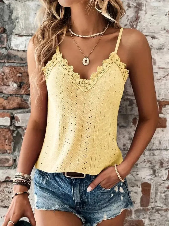Cami Top | Contrast Lace-Trim Camisole