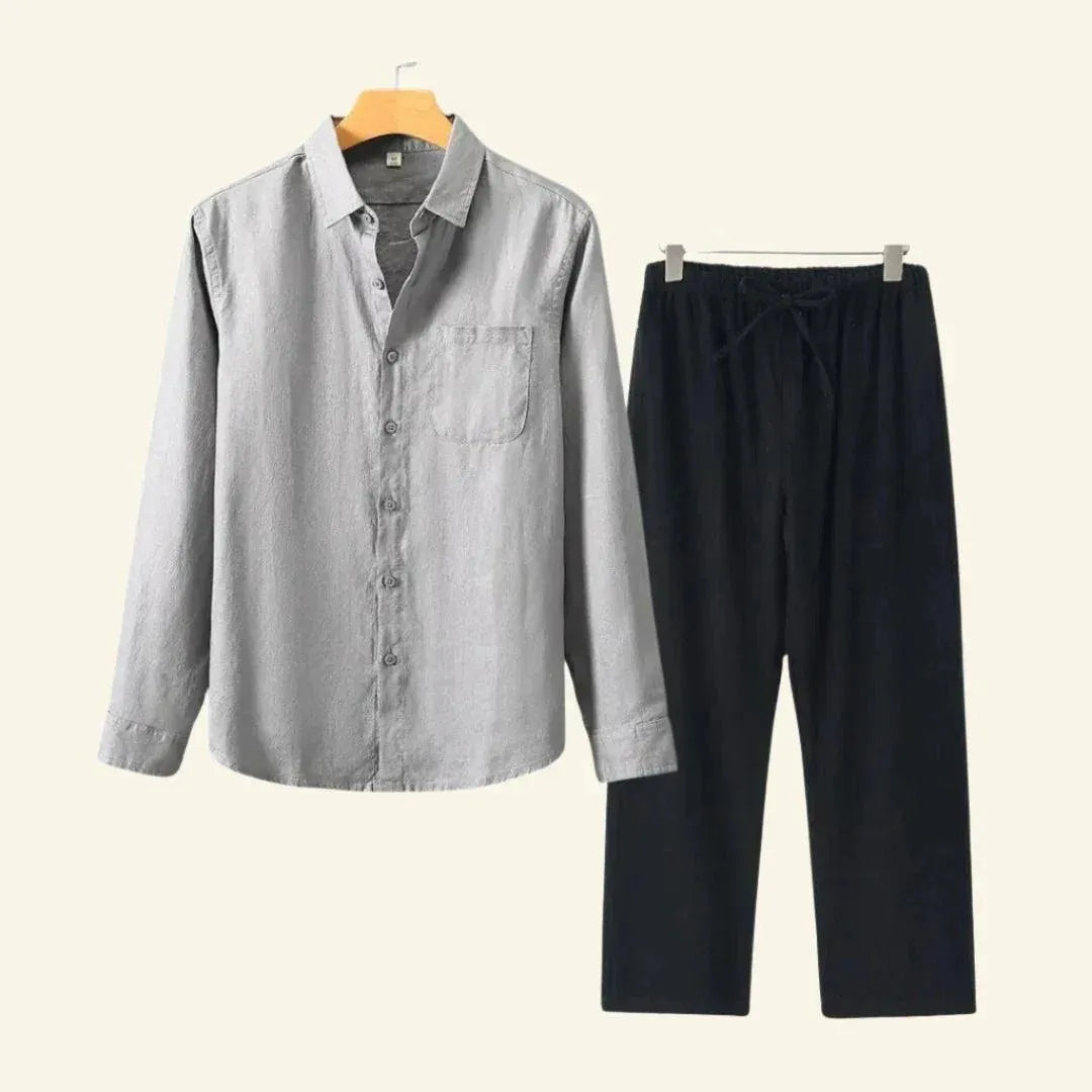 Men's Linen Set | Shirt & Trousers Two-Piece Co-ord