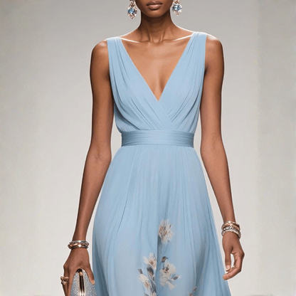 Maxi Dress | Floral V-Neck Wedding Guest Dress