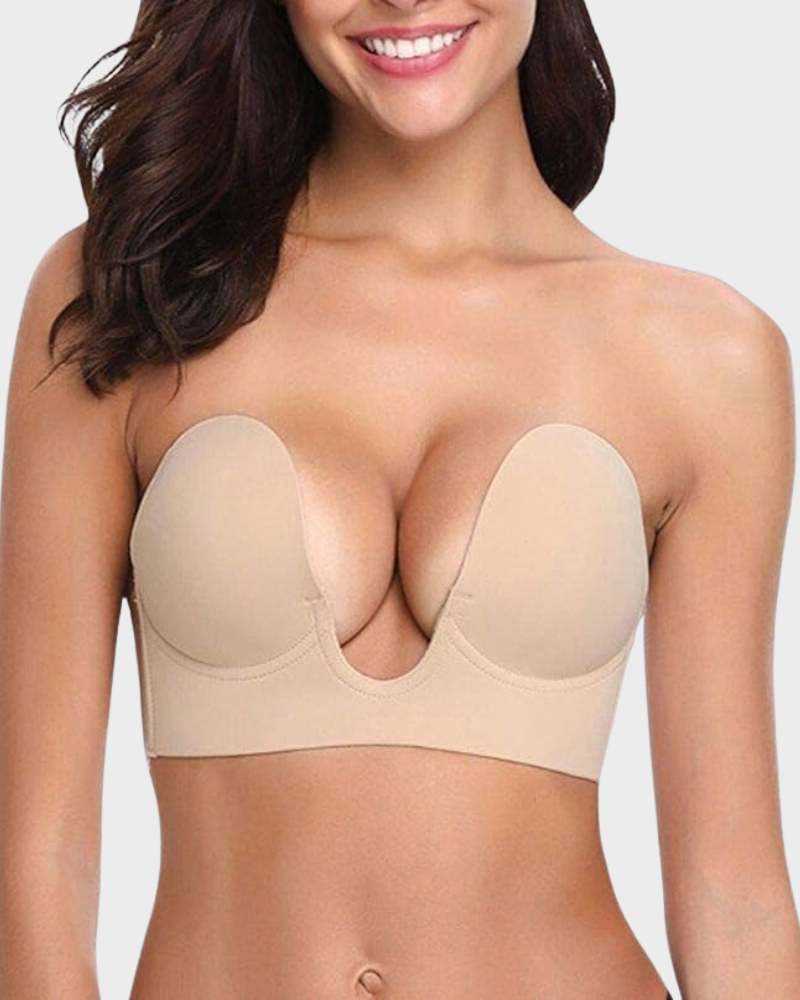 Women's seamless push-up plunge strapless bra