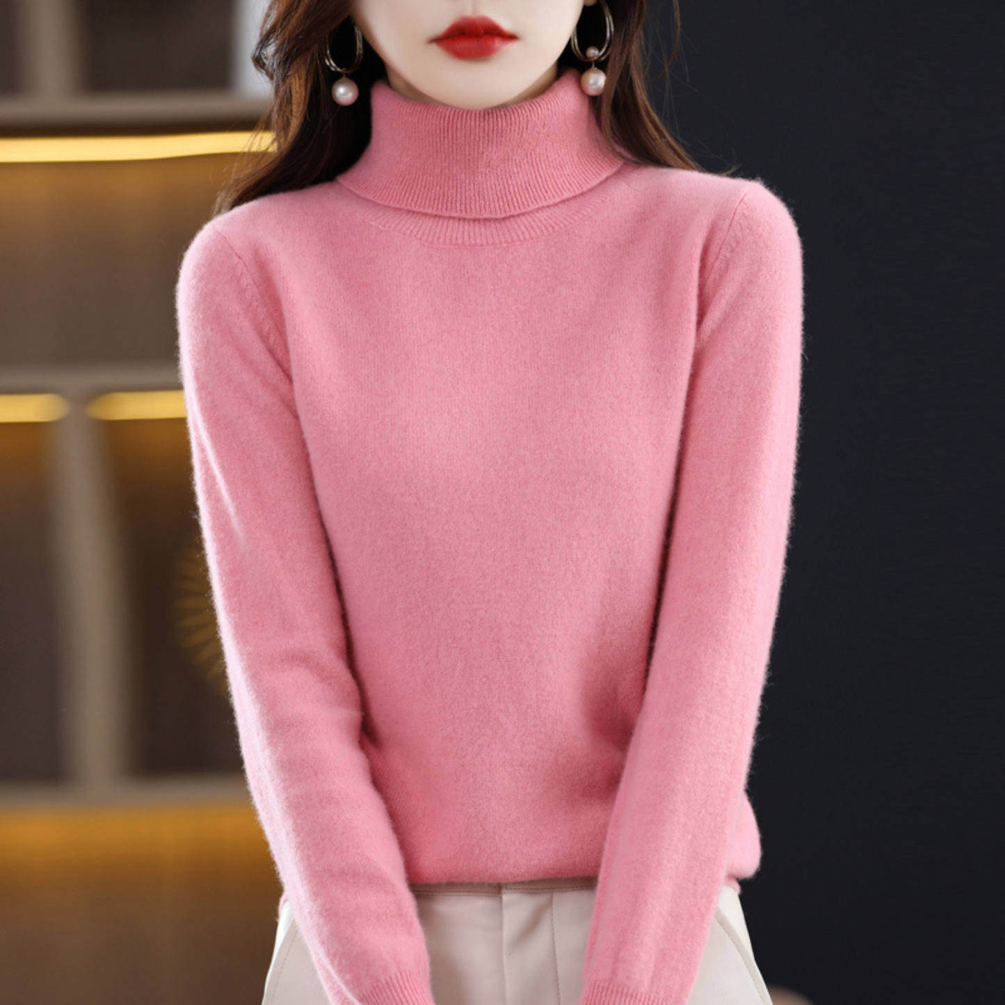 Roll-Neck Cashmere-Blend Jumper
