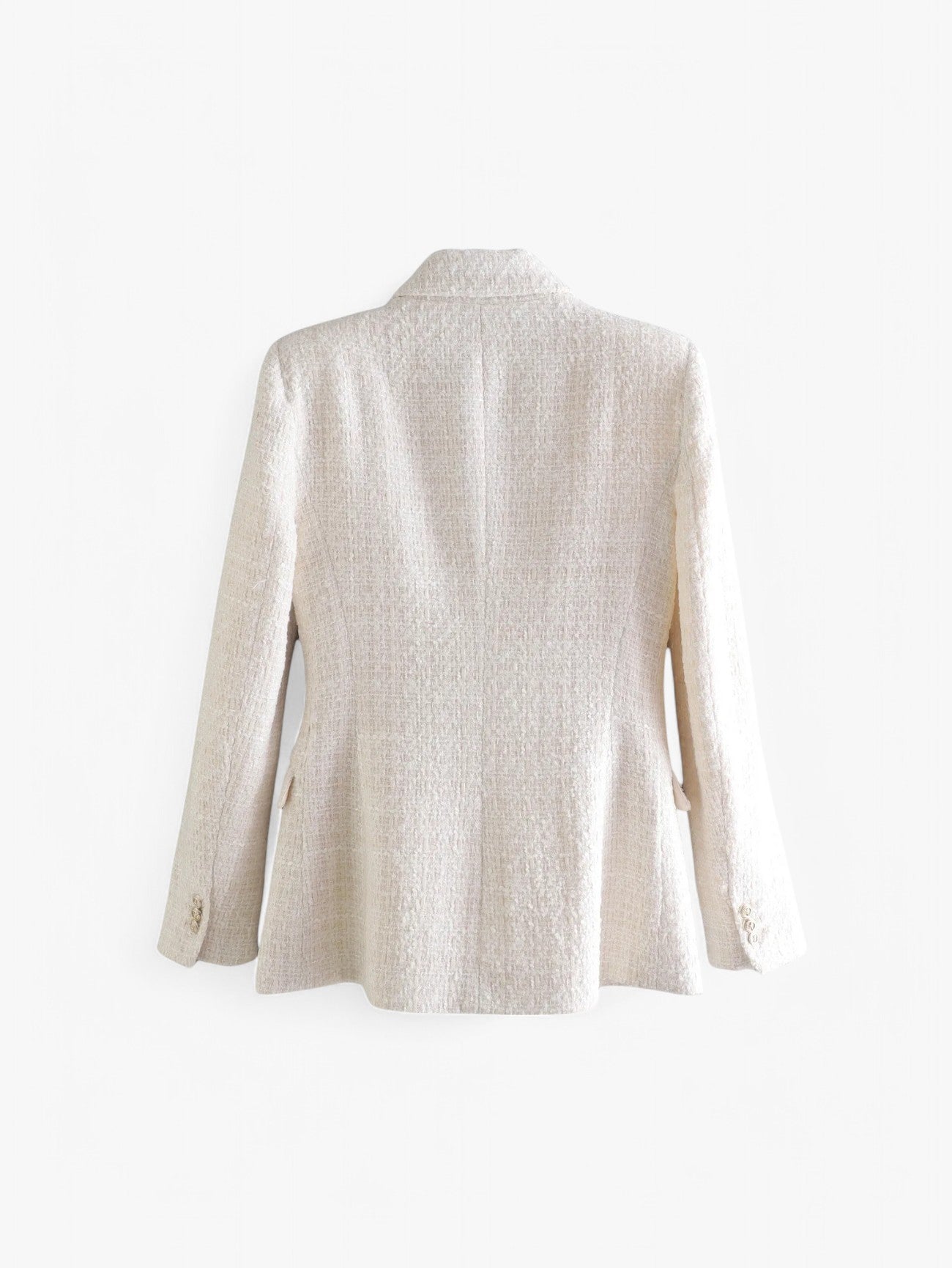 Tweed Blazer | Fitted Textured Jacket with Gold Buttons