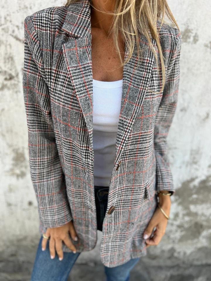 Men's elegant checked tailored blazer