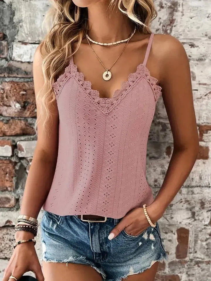 Cami Top | Contrast Lace-Trim Camisole