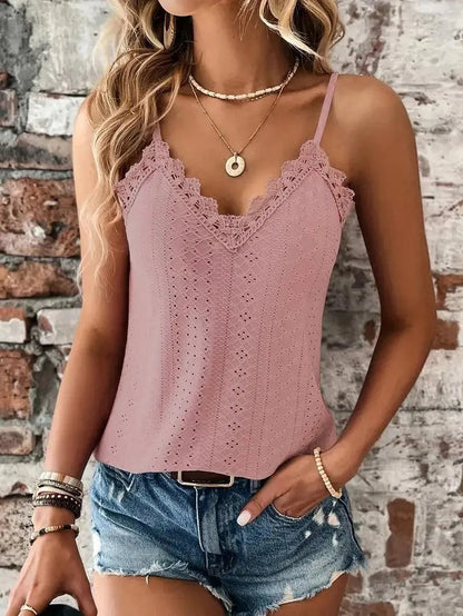 Cami Top | Contrast Lace-Trim Camisole