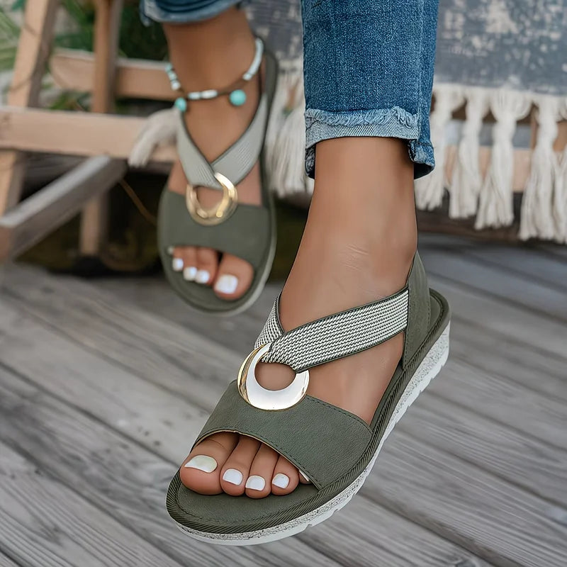 Orthopedic Sandals | Flat Buckle Comfort Sandals