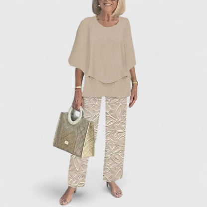 Two-Piece Set | Sophisticated Linen Top & Trousers