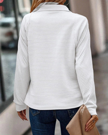 V-Neck Sweater | Zip Detail Knit Jumper