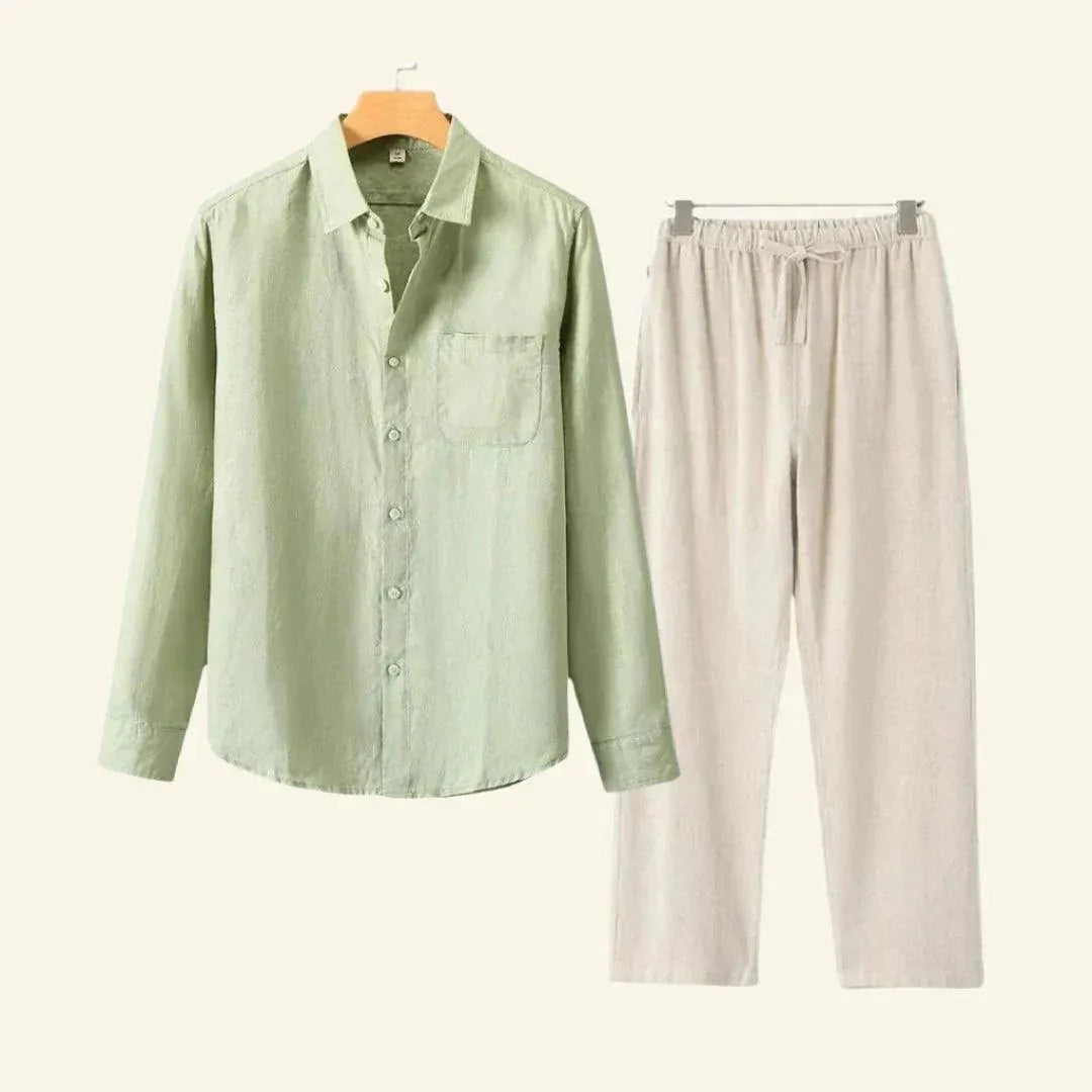 Men's Linen Set | Shirt & Trousers Two-Piece Co-ord