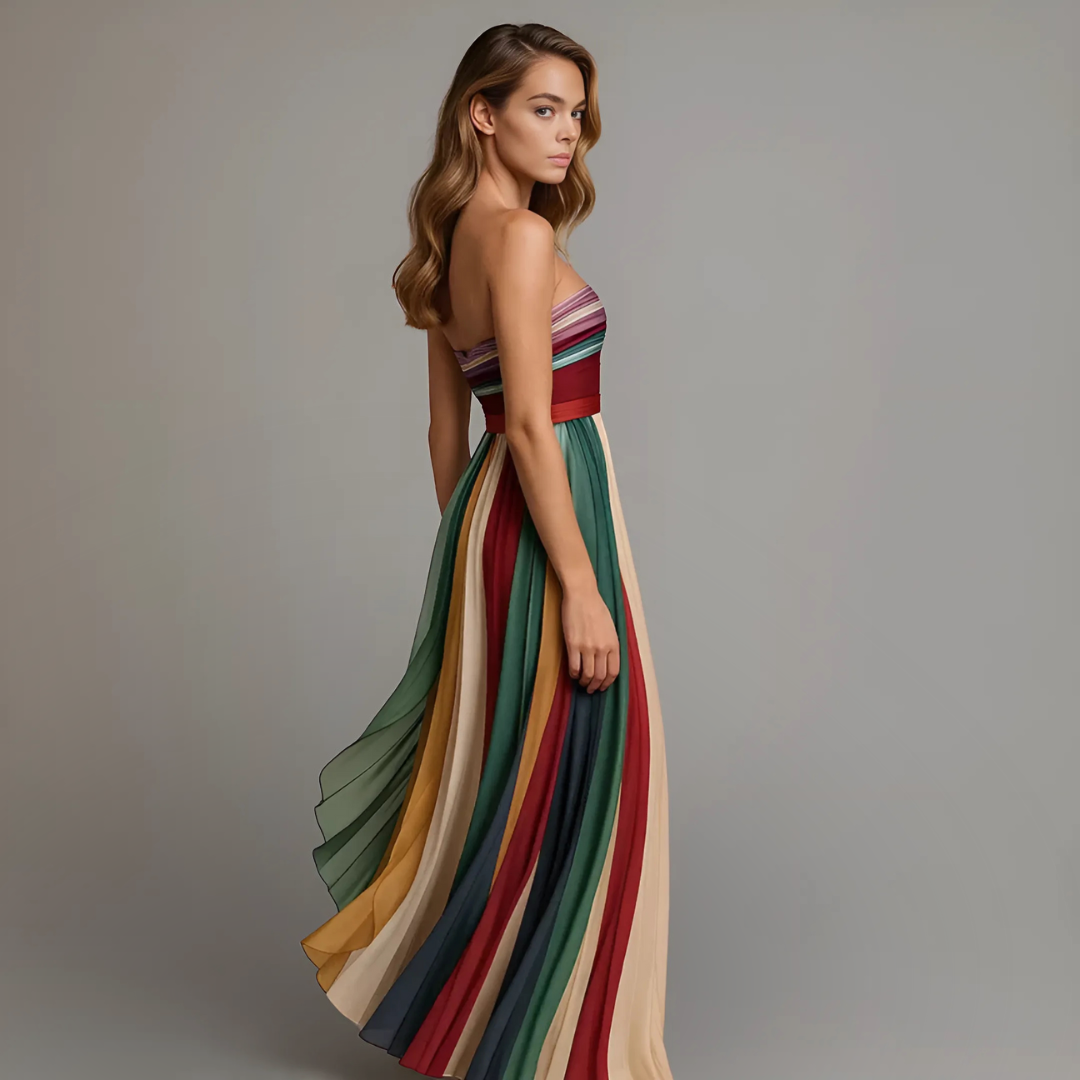 Strapless Maxi Dress | Pleated Summer Maxi