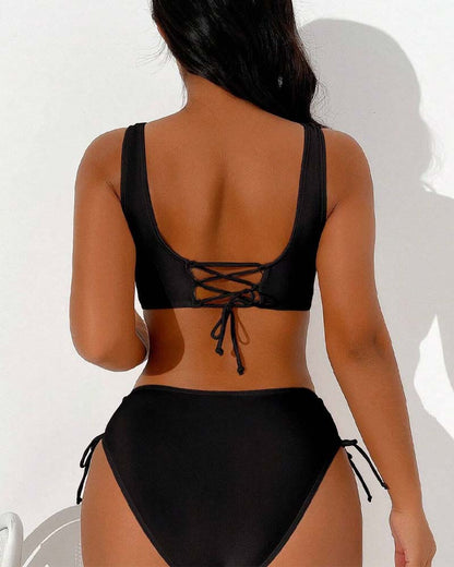 Women's Swimwear | Lace-Up Bikini Set